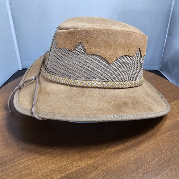 Sirocco Wide Brim Suede Sun Hat | American Hat Makers | Tan | NWT | XX-LARGE - Picture 5 of 11